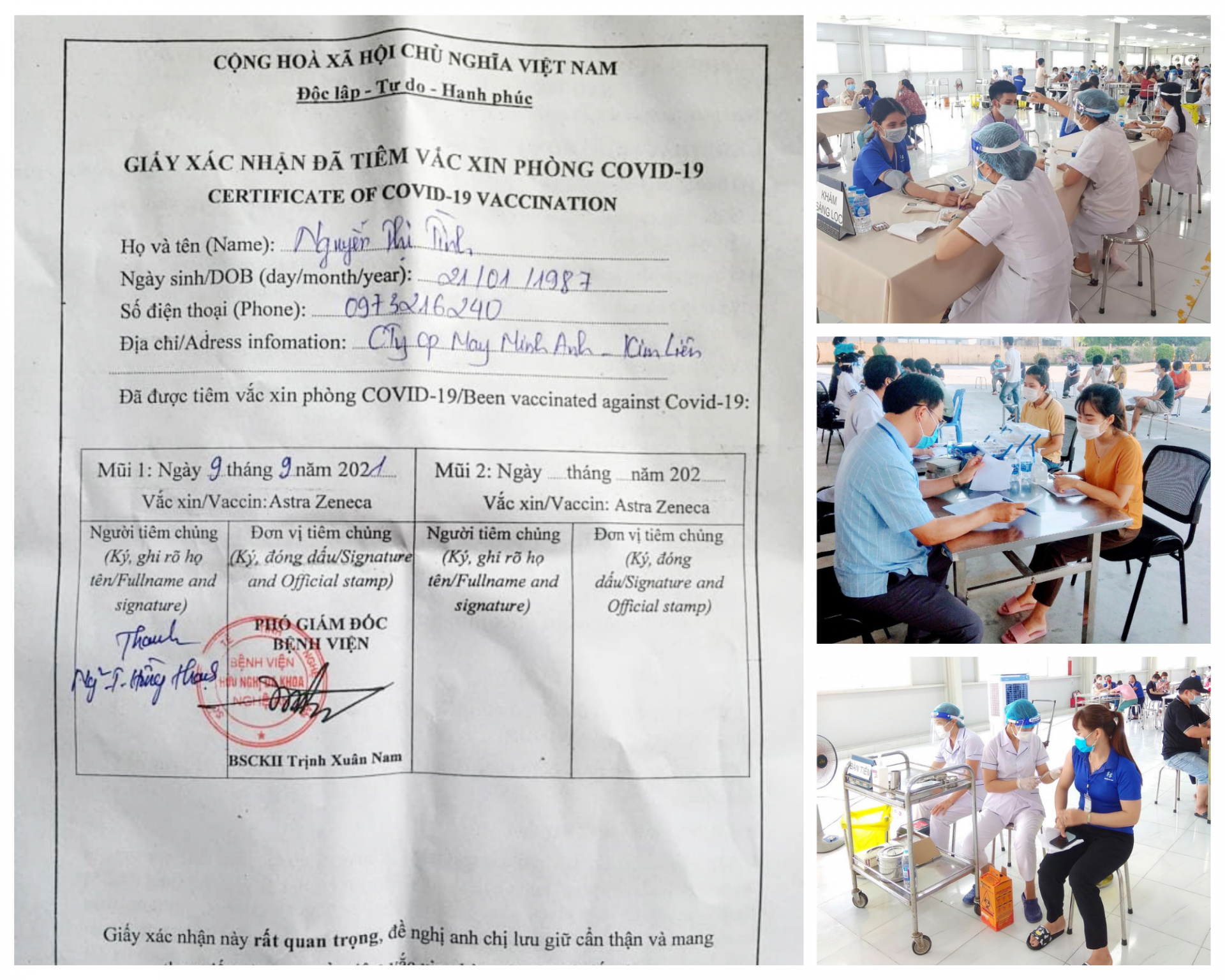 Công nhân Nghệ An phấn khởi khi được tiêm vắc xin Công nhân Nghệ An phấn khởi khi được tiêm vắc xin