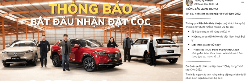 Đại lý nhận đặt cọc Honda HR-V 2022, dự kiến giao xe tháng 6 Đại lý nhận đặt cọc Honda HR-V 2022, dự kiến giao xe tháng 6