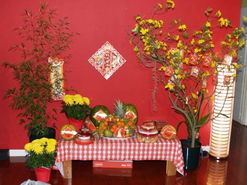Mâm cỗ và bài cúng giao thừa ngoài trời, trong nhà
