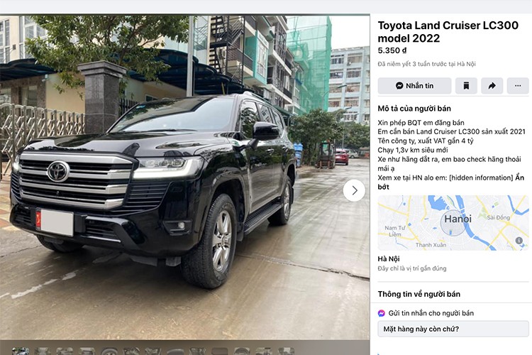Toyota Land Cruiser LC300 chạy 13.000 km bán đắt hơn xe mới Toyota Land Cruiser LC300 chạy 13.000 km bán đắt hơn xe mới