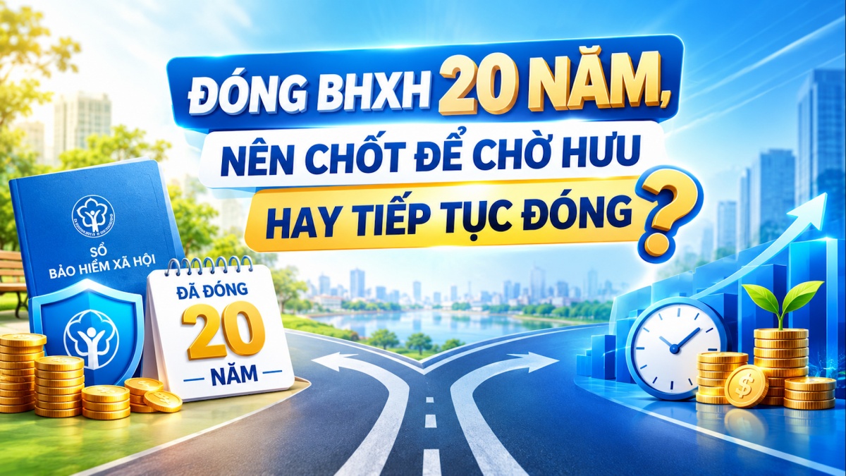 Đóng BHXH 20 năm, nên chốt để chờ hưu hay tiếp tục đóng?