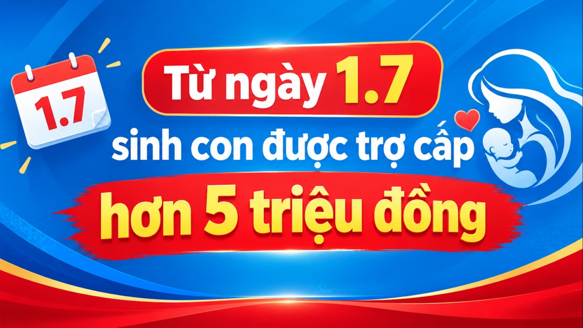 Từ ngày 1.7, sinh con được trợ cấp hơn 5 triệu đồng