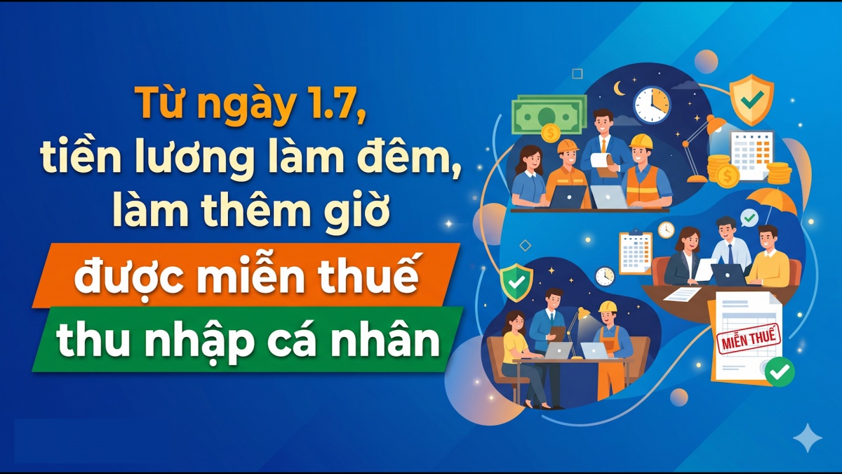 Từ ngày 1.7, tiền lương làm đêm, làm thêm giờ được miễn thuế thu nhập cá nhân